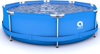 Avenli Frame Pool 300 x 76 cm, Aufstellpool rund, ohne Pumpe, blau