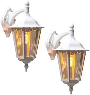 2er-Set Wandleuchten FIRENZE, sechsstrebig, E27, Aluminium weiß