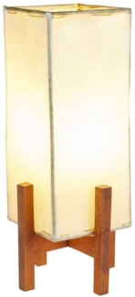 Marrakesch Orient & Mediterran Interior Nachttischlampe Ledertischlampe Janka Natur mit dunkelbraunem Gestell, Handarbeit