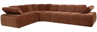 Ecksofa Mojo aus Flachcord Links, Rostbraun