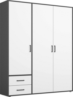 rauch Drehtürenschrank Kleiderschrank Schrank Garderobe Wäscheschrank VOYAGER (in 3 verschiedenen Ausstattungen BASIC/CLASSIC/PREMIUM) moderne Griffe in Graumetallic mit Außenschubkästen MADE IN GERMANY