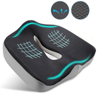 HEYHIPPO Sitzkissen Memory Foam Bürostuhlkissen Verdicktes ergonomisches Sitzkissen, Orthopädisches Sitzkissen Atmungsaktive Polsterung Lindert Müdigkeit