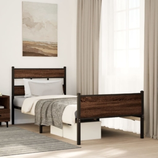 vidaXL Bettgestell ohne Matratze Braun Eiche 90x190 cm Holzwerkstoff 4017336