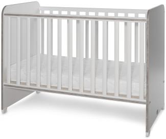 Lorelli Babybett Sweet Dream 124 x 68 x 95 cm Unterbettrahmen mit zwei Ebenen weiß grau