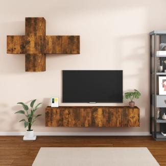 7-tlg. TV-Schrank-Set Räuchereiche Holzwerkstoff [3114507]