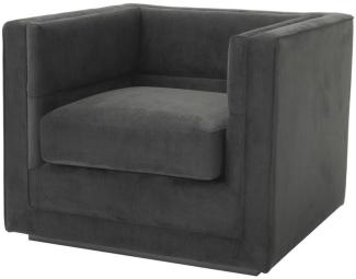 Casa Padrino Luxus Sessel Anthrazitgrau 92 x 86 x H. 73,5 cm - Luxus Wohnzimmer Sessel