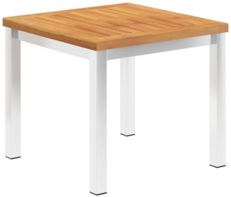 vidaXL Garten-Beistelltisch 45x45x38 cm Massivholz Akazie & Edelstahl 46492