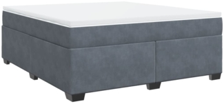 vidaXL Boxspringbett mit Matratze Dunkelgrau 180x200 cm Samt 3285300