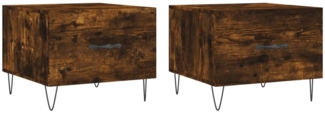Couchtische, Sofatische 2 Stk. Räuchereiche 50x50x40 cm Holzwerkstoff