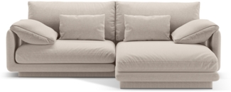Micadoni Ecksofa Torino 3-Sitzer Strukturierter Stoff Helles Beige Rechts