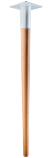 Hettich Möbelfuß 5,0 x 71 cm Buche/Stahl weiß - 1 Stück
