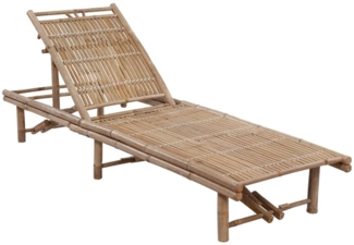 vidaXL Garten-Sonnenliege mit Auflage Bambus 3061635