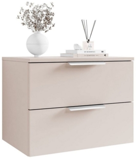 Lookway Nachttisch LINA 2S Kaschmir mit Schubladen und LED-Beleuchtung (1x Nachttisch), Breite: 55 cm