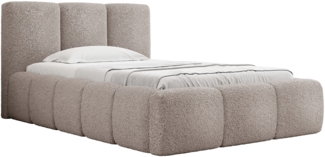 Mirjan24 'Koweni' Polsterbett mit Bettkasten, Bouclé, Rosa, 90x200 cm