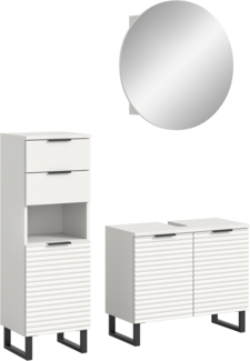 Badezimmerset Riff - Weiß