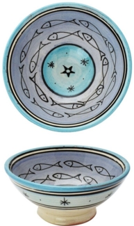 Marrakesch Orient & Mediterran Interior Dipschale Marokkanische Keramikschale Schale Poisson Blau, Keramik, Handarbeit