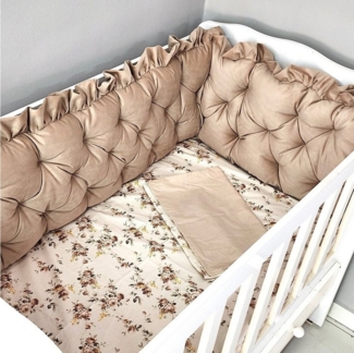 Baby Fancyroom Bettnestchen Samt Bettumrandung Nestchen Volant Kantenschutz Babybett Gitterbett, (weicher Samtstoff, hochwertig, Bettwäsche oder Bettumrandung), Premium Samt