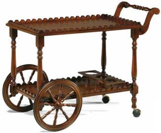 Casa Padrino Luxus Barock Servierwagen Braun 91x44 x H. 71 cm - Edler Massivholz Trolley - Barock Gastronomie Accessoires
