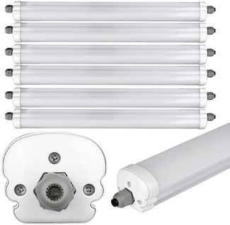 6x LED Wannenleuchten, 4320 Lumen, Kaltweiß, L 120 cm