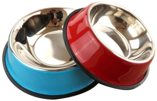 2 rutschfeste Edelstahl-Hundenäpfe, geeignet für mittelgroße Hunde