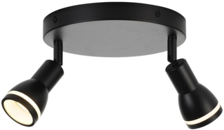 ZMH LED Deckenstrahler 2 Flammig Schwarz Wohnzimmer Deckenleuchte Verstellbar Strahler GU10 Strahler Moderne Lampe