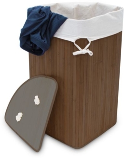 2 x Eckwäschekorb Bambus braun