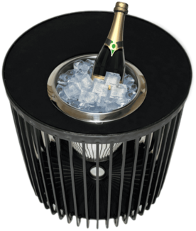 COOTAB Cooler Table COPENHAGEN Beistelltisch mit Edelstahl-Weinkühler