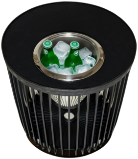 COOTAB Cooler Table COPENHAGEN Beistelltisch mit Edelstahl-Weinkühler