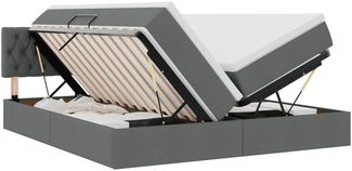 vidaXL Aufbewahrungsbett Dunkelgrau 180 x 200 cm Kunstleder 3370938