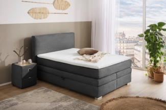 Jockenhöfer Gruppe Boxspringbett Arabella, 2x70er Boxen mit Stauraum, Wende-Bonell-Federkern-Matratze (H2/H3), inkl. Topper