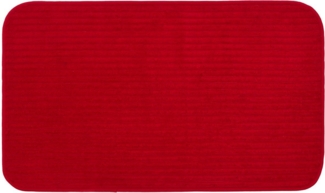 Gözze Badematte Berlin, Höhe 7 mm, rutschhemmend beschichtet, fußbodenheizungsgeeignet, Polyester, rechteckig, Badteppich, Uni Farben, Cord Optik, waschbar