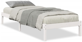 vidaXL Massivholzbett Extra Lang ohne Matratze Weiß 90x210 Kiefernholz 852403