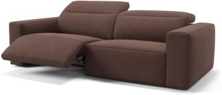 Sofanella 3-Sitzer LENOLA Stoff Stoffsofa Designersofa in Dunkelbraun XL: 242 Breite x 109 Tiefe