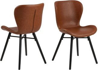 Esszimmerstuhl >Batilda -A1< (2er-Set) in cognac - 47x82,5x53 (BxHxT)