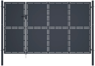 vidaXL Gartentor Stahl 350 x 150 cm Anthrazit 144538