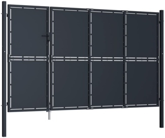 vidaXL Gartentor Stahl 350 x 150 cm Anthrazit 144538
