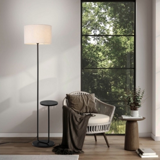 näve Stehlampe Tordis, ohne Leuchtmittel, mit integriertem Tisch, Zuleitung 230cm schwarz, exkl. 1 x E27