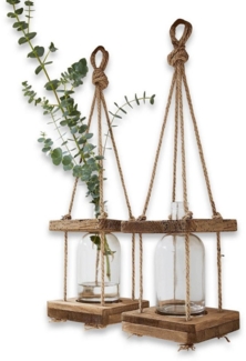 Mirabeau Tischvase Hängevase 2er Set Corial antikbraun/klar