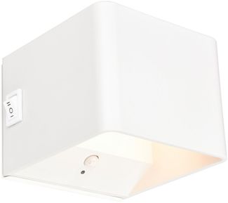 BRILONER Sticklights - LED Wandleuchte ohne Stromanschluss und ohne Bohren mit Bewegungsmelder, Akku, magnetisch abnehmbar, Wandlampe zum Kleben, Leselampe, Wohnzimmerlampe, Flur, 10 x 8 x 10 cm, Weiß