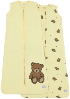 Meyco Baby Babyschlafsack Teddy Bear Soft Yellow (1 tlg), 90cm - 2-Pack