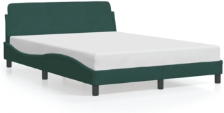 vidaXL Bettgestell "Dover" Dunkelgrün 140x190 cm Samt 373175