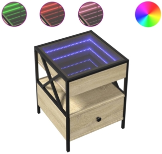 vidaXL Couchtisch mit Infinity-LED Sonoma-Eiche 40x40x51 cm 847718