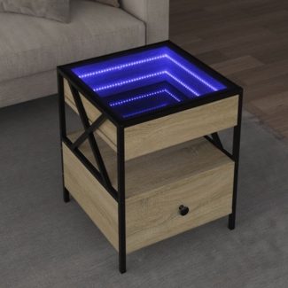 vidaXL Couchtisch mit Infinity-LED Sonoma-Eiche 40 x 40 x 51 cm 847718