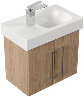 Badmöbel mit Geberit Icon Waschbecken XS 53 cm links eiche hell : Eiche hell