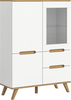 Home affaire Highboard Alesund, 6 Fächer, konischer Fuß, Kommode, Anrichte, Schrank