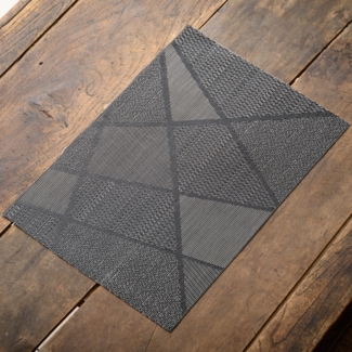 Elegantes Esszimmer-Set (45 x 30 cm), geeignet für Abendessen, Mittagessen und Frühstück – 6-teilig – abwaschbar, hitzebeständig, rutschfest und fleckenabweisend, ideal für Küche und Esszimmer – Schwarz