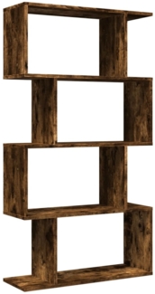 vidaXL Raumteiler-Bücherregal 4 Böden Räuchereiche 70x24x129 cm 858106