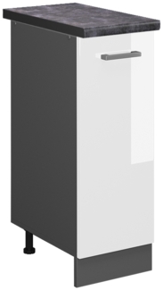 Apothekerschrank R-Line Weiß Hochglanz 30 cm , AP Anthrazit Vicco