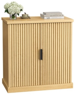 VASAGLE MAXE Kollektion - Sideboard, Küchenschrank, Aufbewahrungsschrank mit Verstellbarer Ablage, geriffelte Türen, Übergangsstil, Küche, Esszimmer, von SONGMICS, eichenbeige BBKDE344Y01