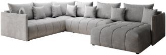 Furnix Wohnlandschaft ASVIL BIS Polstercouch in U-Form mit Bettkasten und Kissen Farbauswahl, 345x80x229cm